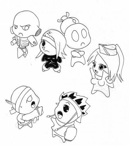 Quelques personnages de PA en SUPER-DEFORMED